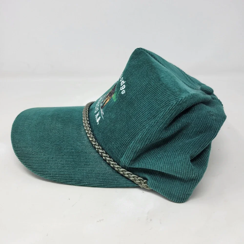 AJM International Green Corduroy White Birch Lodge Miramichi N.B. Snapback Hat